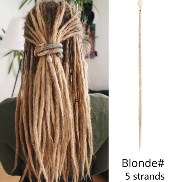 5strands Dreadlocks Hair Extensions Synthetic Faux Locs Crochet Hair Braids Hip-hop Knotless Hook Ombre Braiding African Tribe - Image 29