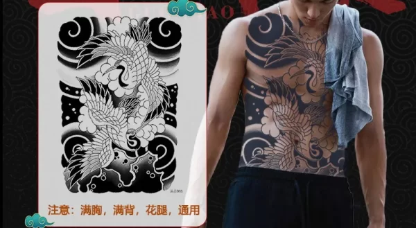 Full Back Chest Herbal Juice Ink Semi-permanent Tattoo Stickers 7-15 Days Long Lasting Temporary Fake Tattoo Totem Men Adult - Image 14