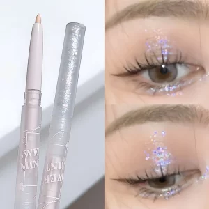 2 In 1 Liquid Glitter Eyeshadow Matte Skin Tone Silkworm Pen Pearl Shimmer Waterproof Liquid Sequins Eyeliner Eye Shadow Makeup