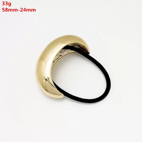 European and American style simple U-shaped alloy ponytail headband high elastic rubber band hairband low ponytail hairband fema - Image 21