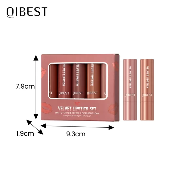 QIBEST 10 Colors Matte Lipstick Set Moisturizing High Pigment Velvet Mist Lipgloss Lip Tint Balm Kit Makeup Cosmetics For Women - Image 7