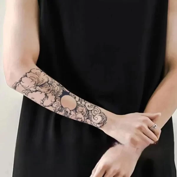 Snake Dark Semi-permanent Juice Herbal Tattoo Sticker Full Arm Gear Death Flower Leg Waterproof Fake Tatto Lasting Art Men Women - Image 5