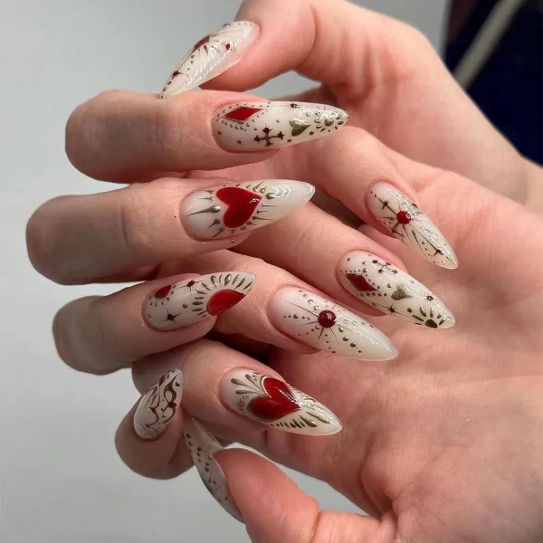 Red Spider Printed False Nails Halloween Nail Art Decor Press on Nails for Girl Gifts Short Round Cool y2k Style Fake Nail Tips - Image 32