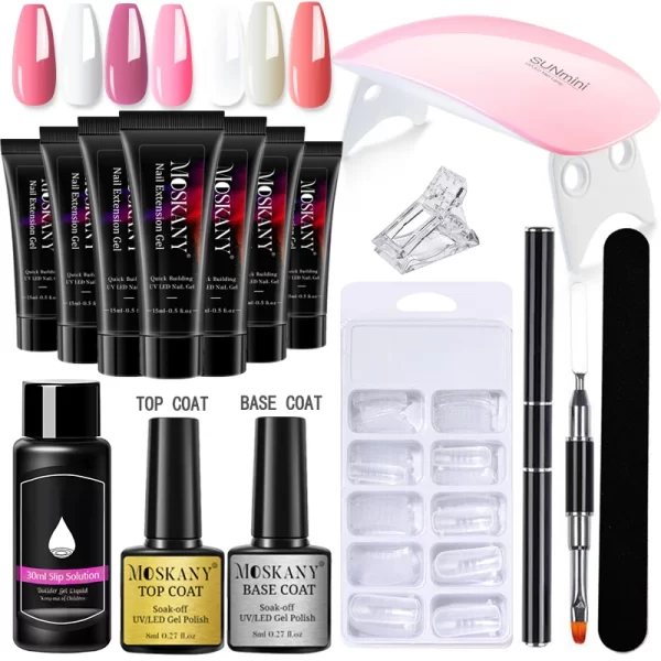 Manicure Set Complete Gel Nail Kit With LED UV Lamp Nail Drill Machine Polygels Kit For Nails Extension Gel Nail Art Kit Tools - Image 15