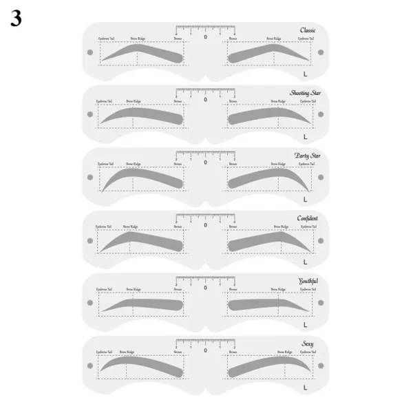 Reusable Eyebrow Stencil Set Soft Ruler Brow Definer Eye Brow Drawing Guide Styling Shaping Grooming Template Card Makeup Tools - Image 7