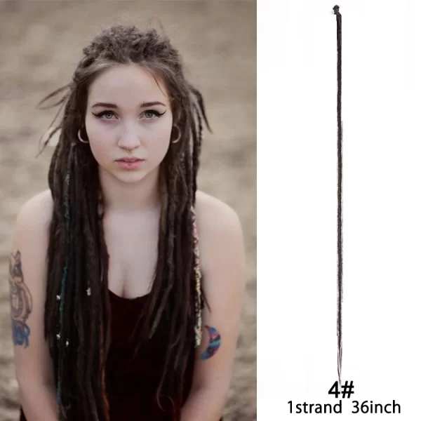 5 Strands Reggae Synthetic 20 36inch Handmade Dreadlocks Hair Extensions Faux Locks Crochet Hair Braid Hairpiece For Women/Men - Image 26