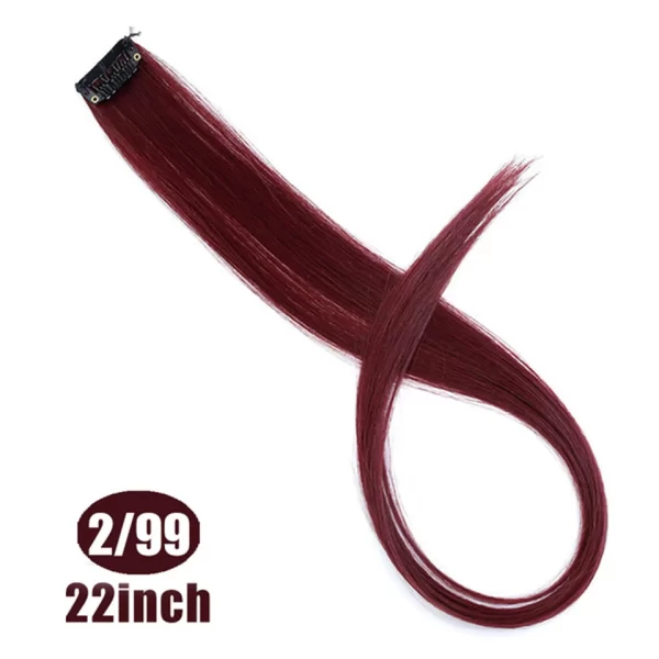 HUAYA Synthetic Long Curly Women Heat Resistant Clip In Hair Extension Hairpiece Gold Grey Purple Pink Red Colorful Extension - Image 53