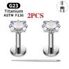 2/10PCS G23 Titanium Piercing Jewelry Ear Cartilage Tragus Heart Flat Back Stud Earrings 16G CZ Internal Thread Labret Lip Ring - Image 33