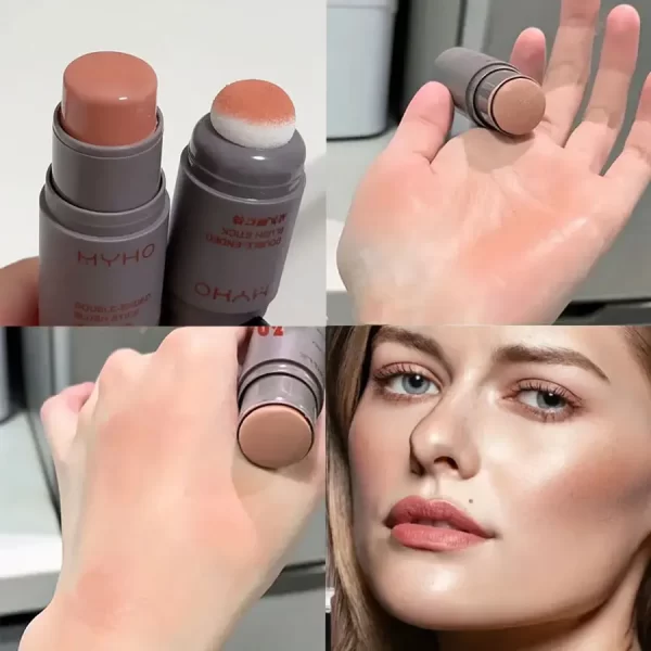 Blush Stick Double-ended Expansive Color Natural Long Lasting Matte Makeup Monochrome Creamy Rouge Blush Stick - Image 5