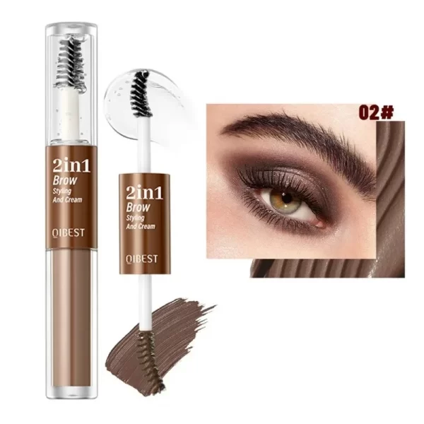 2 in 1 Brow Styling and Eyebrow Dye Cream Lasting Waterproof Sweat Proof Natural Stereoscopic Liquid Eyebrow Styling Gel Makeup - Image 8