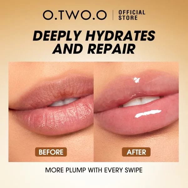 O.TWO.O Lip Oil Gloss Lip Plumper Makeup Moisturizing NonSticky Sexy Water Glossy Glitter Primer Tint Lip Balm Care Cosmetics - Image 4