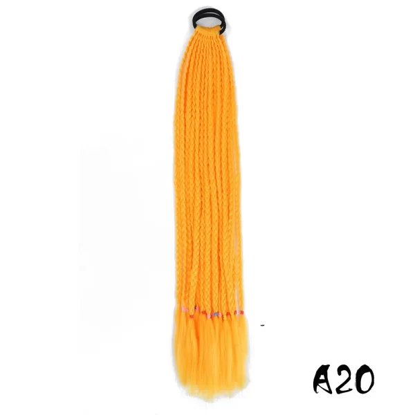 Synthetic Colored Braided Ponytail Hair Extension 60CM Elastic Rubber Band Braiding Ponytail Hair Extensions For Girls - Image 20