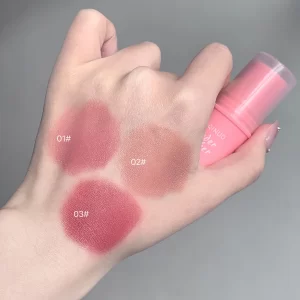 3 Color Blush Stick Matte Face Blusher Tinted Moisturizing Lasting Natural Rouge Contour Cream Blusher Cosmetics Cheek Makeup