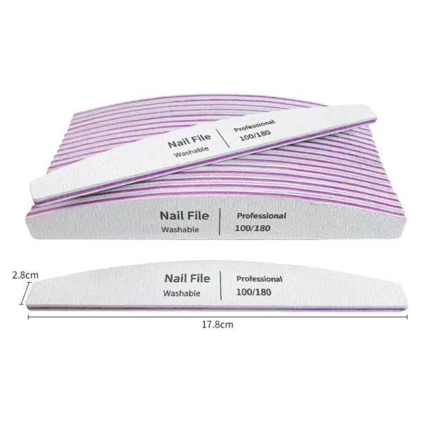Nail File 100 to 180 Professional Tools Emery for Manicure Lime 240 Sandpaper Gel Polishing Files for Nails Buffers Set Polisher - Image 6