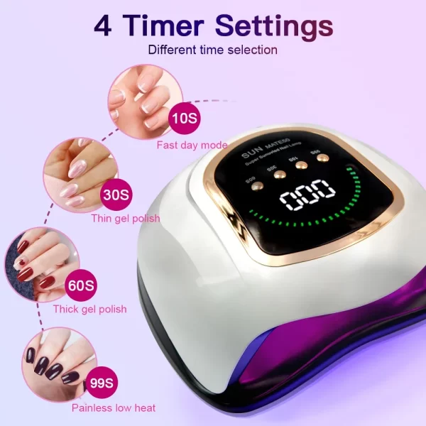 300W UV LED Nail Lamp for Nails Curing All Gel Polish with Large Screen  Professional Nail Equipment Manicure Drying Lamps - Image 4