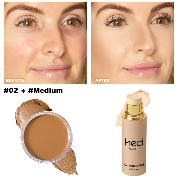 2pcs/Set Concealer Foundation For Medium Skin, Long-Lasting Nourishing Waterproof Bronzing + Highlighting Foundation Cream - Image 12