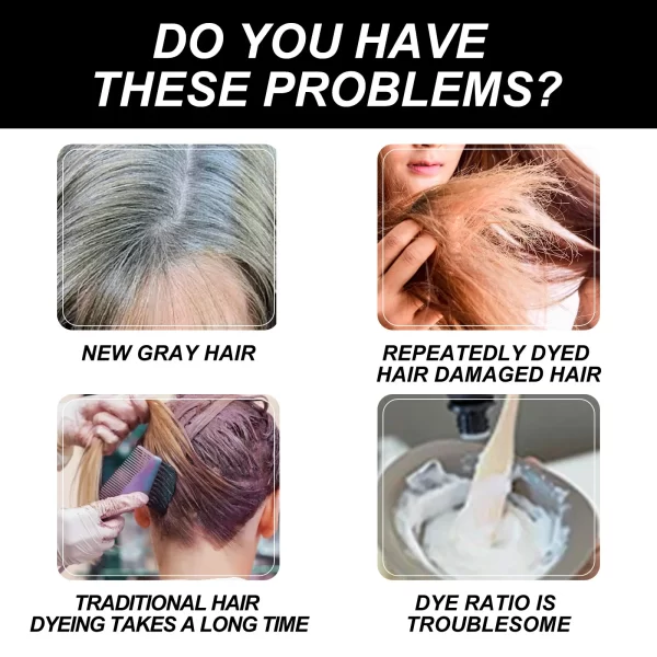 EELHOE Permanent Hair Dye Cream with Comb Long Lasting Cover Gray White Hairs Pure Plant-Based Hairdye Fruit Black Hair Cream - Image 4