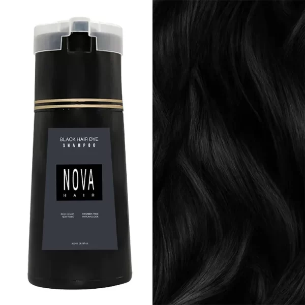 Nova Hair Dye Shampoo Quick Coloring Natural Harmless Cover White Grey Shampoo 3-in-1 Cleaning Nourishing Hair Dye Product - Image 7