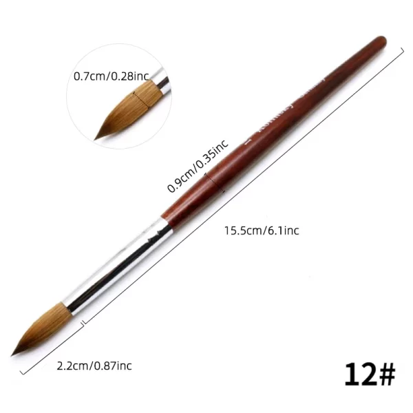 Kolinsky Hair Nail Brush Good Quality Nail Art Mink Brush Wood Handle Gel Nail Builder Manicure Brush Drawing Tools Size 8-24 - Image 12