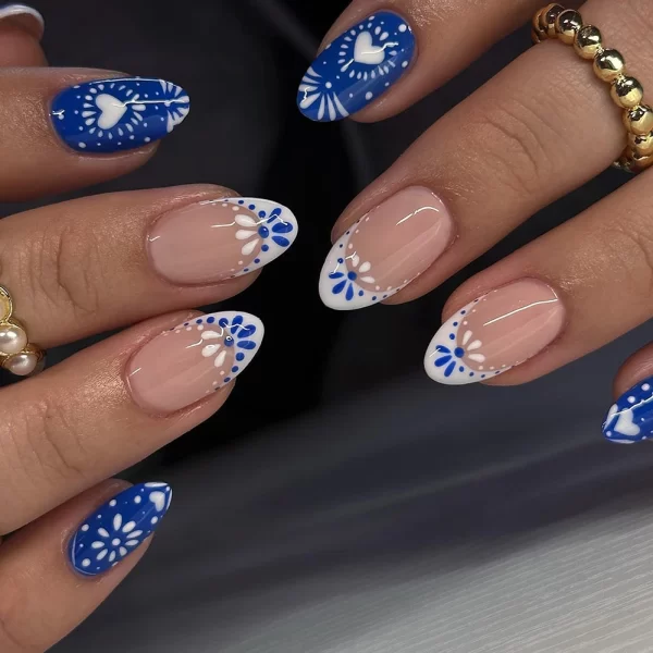 24pcs short oval nails, press-on nails, removable and reusable, artificial nails are suitable for women and girls daily wear - Image 6