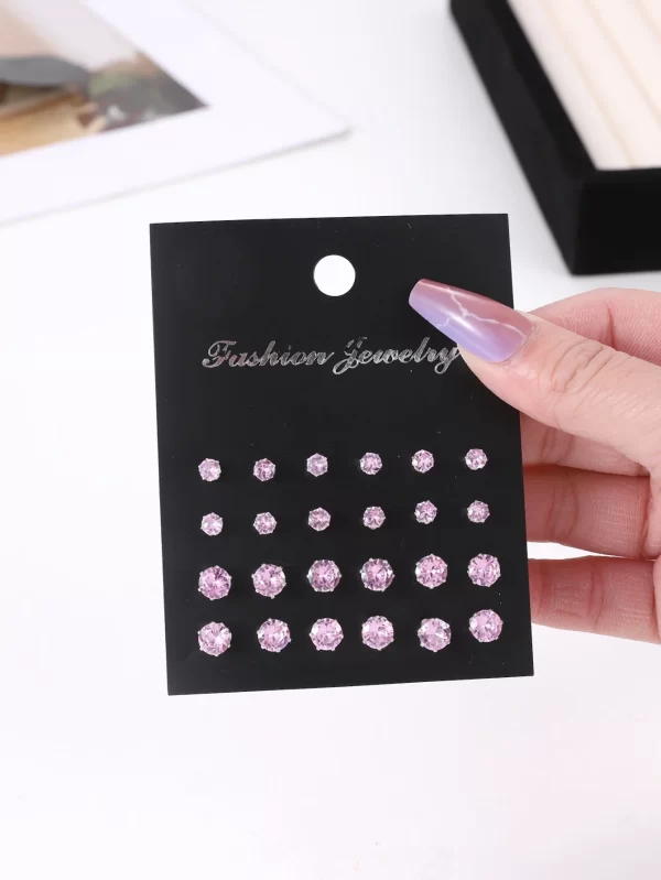 12 Pair/Lot White Shiny Wedding Stud Earrings Set For Women Men Crystal Jewelry Accessories Oorbellen Jewelry Earrings - Image 8