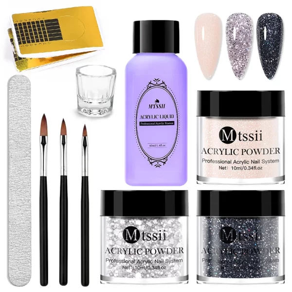 Nail Crystal Powder Kit Acrylic Liquid With Brush Pink White Acrylics For Nails Extension Carving Professional nail equipment - Image 12