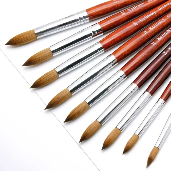 Kolinsky Hair Nail Brush Good Quality Nail Art Mink Brush Wood Handle Gel Nail Builder Manicure Brush Drawing Tools Size 8-24 - Image 2