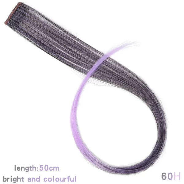 Synthetic 18" Feathers Hair Clip in One Piece Hair Extension DIY Colorful Hairpiece For Fashion Beautiful Girls - Image 27