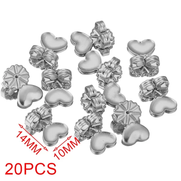 20pcs/lot Stainless Steel Chic Heart Butterfly Earrings Backs Fixtures Earring Base Posts Parts for Diy Jewelry Making Supplies - Image 7