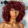 Short Curly Bob Wig Human Hair With Bangs Ready to Go Glueless Bouncy Curly Human Hair Wigs Machine Made Afro Wigs for Women - Image 7