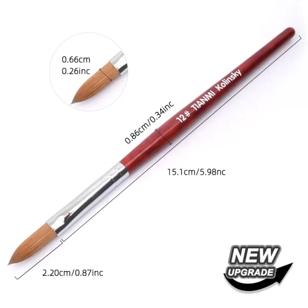 Kolinsky Hair Nail Brush Good Quality Nail Art Mink Brush Wood Handle Gel Nail Builder Manicure Brush Drawing Tools Size 8-24 - Image 17