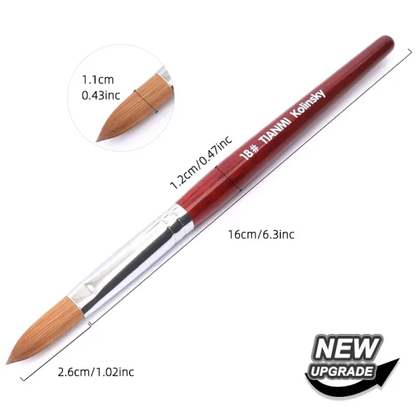 Kolinsky Hair Nail Brush Good Quality Nail Art Mink Brush Wood Handle Gel Nail Builder Manicure Brush Drawing Tools Size 8-24 - Image 20