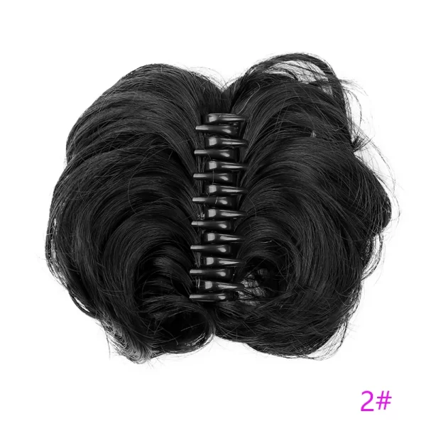 Women's Hair Bun Synthetic Bands Short Curly Chignon Hairpins Claw In Hairpieces for Fake False Hair Scrunchy Black Brown - Image 8