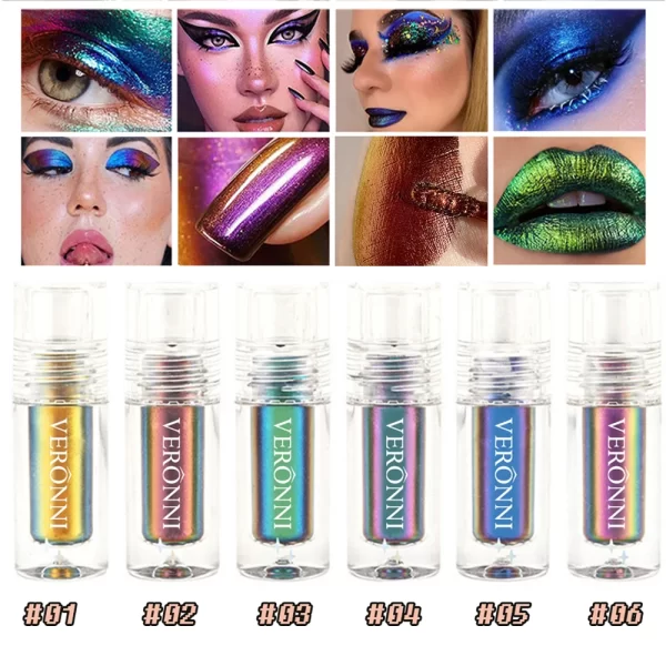 Metal Liquid Chameleon Eye Shadowcosmetics Multi-Dimensional Eye Makeup, Durable Holographic Flash Multi-color Eye Shadow Makeup - Image 3