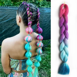 Jumbo Braids Ombre Braiding Hair Add Tinsels Sparkly Braiding Hair Colorful Synthetic Braiding Hair for Women Girls Kids