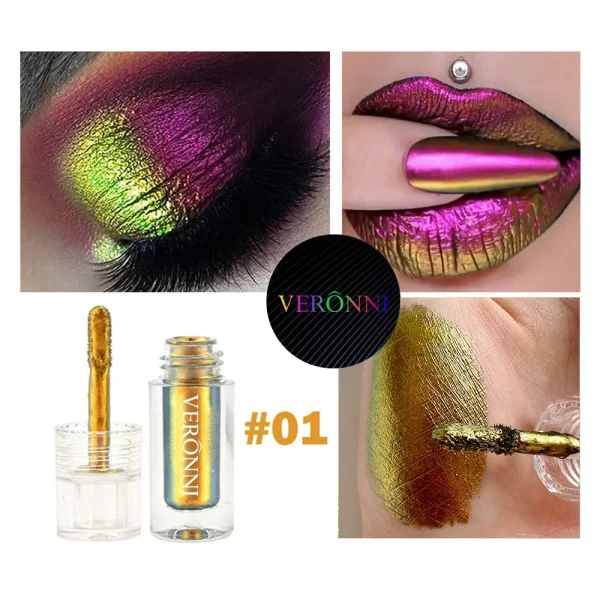 Metal Liquid Chameleon Eye Shadowcosmetics Multi-Dimensional Eye Makeup, Durable Holographic Flash Multi-color Eye Shadow Makeup - Image 8