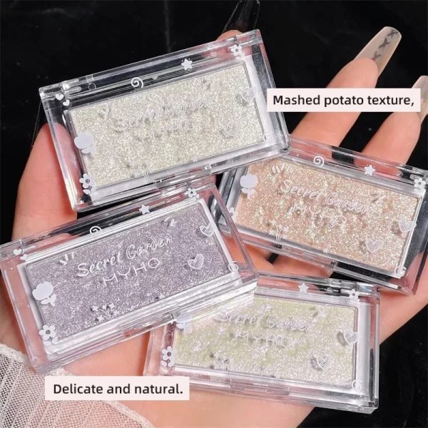 Highlighter Mashed Potato Texture Diamond Highlighter Powder Not Dry Glitter Face Contour Shimmer Illuminator Makeup Cosmetics - Image 5