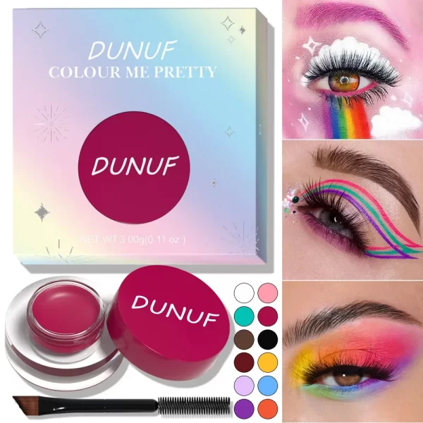 Waterproof and Durable Matte Eye Shadow Eyeliner Cream 12 Color Eyebrow Dye Cream Multi-function Facial Paint Cream Makeup - Image 5