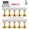 2/10PCS G23 Titanium Piercing Jewelry Ear Cartilage Tragus Heart Flat Back Stud Earrings 16G CZ Internal Thread Labret Lip Ring - Image 22