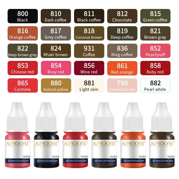 Tattoo Ink MakeUp Sets Nano Pigment Milkly Colors For Semi Permanent Tint Art Eyebrow Eyeliner Lips Beauty Microblading Pigments - Image 7