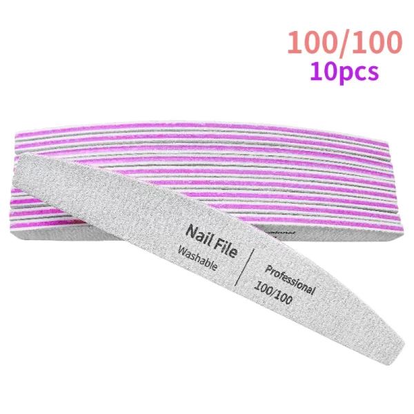 Nail File 100 to 180 Professional Tools Emery for Manicure Lime 240 Sandpaper Gel Polishing Files for Nails Buffers Set Polisher - Image 15