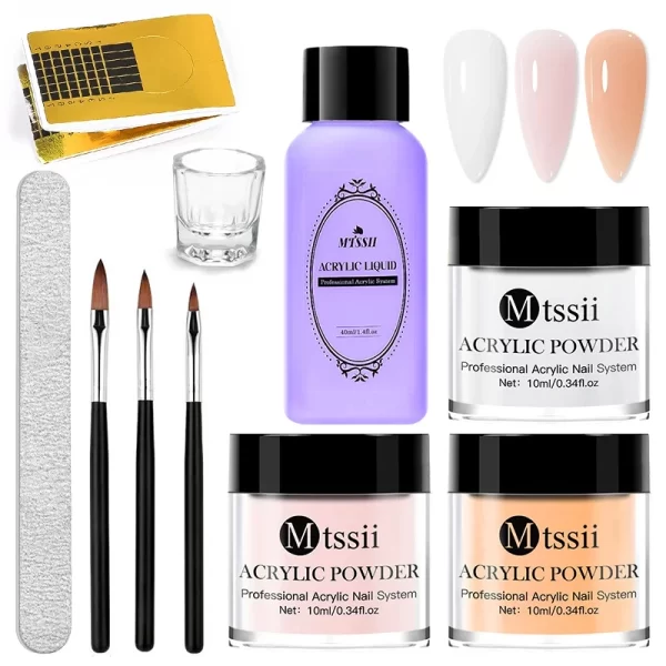 Nail Crystal Powder Kit Acrylic Liquid With Brush Pink White Acrylics For Nails Extension Carving Professional nail equipment - Image 17