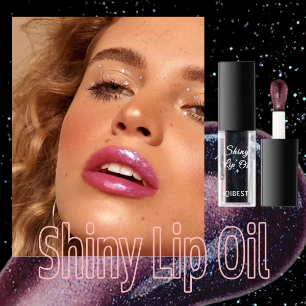 QIBEST Mirror Black Lip Oil Color Changing Lipstick Moisturizing Shiny Lip Gloss Oil Plumping Lasting Diamond Lipgloss Cosmetics - Image 3