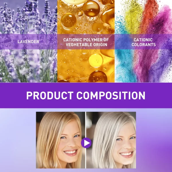 Color Fixing Hair Dye Shampoo to Cover Gray Hair Fade Yellow After Bleach Hair Shampoo Non-irritating Purple Shampoo for Blonde - Image 5