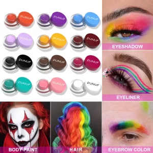 12 Colors Waterproof Eyeshadow Cream Long Lasting Eyeliner Matte Body Face Painting Pigment Eyebrow Tint Makeup with Brush