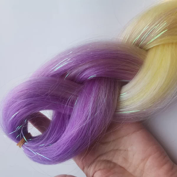 Jumbo Braids Ombre Braiding Hair Add Tinsels Sparkly Braiding Hair Colorful Synthetic Braiding Hair for Women Girls Kids - Image 4