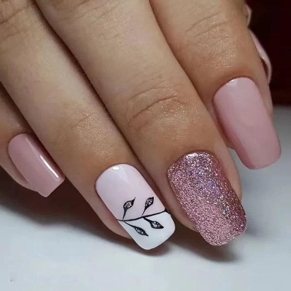 24pcs Long Square False Nails French Black Love Heart Rainbow Rose Red Butterfly Fake Nails Full Cover Press on Nails Nail Tips - Image 14