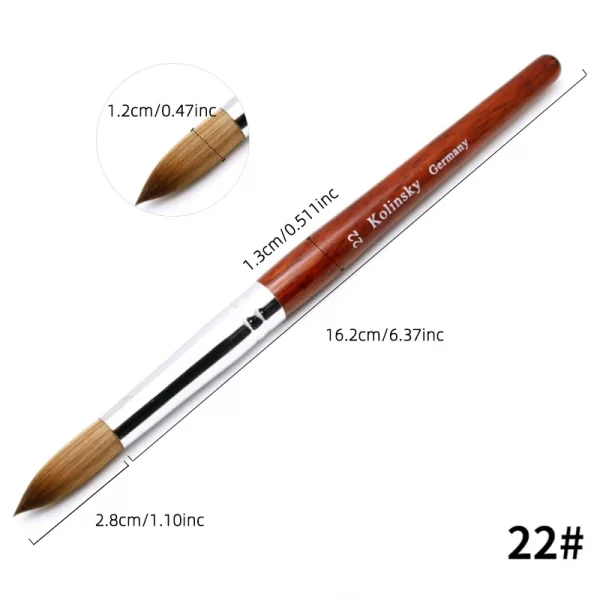 Kolinsky Hair Nail Brush Good Quality Nail Art Mink Brush Wood Handle Gel Nail Builder Manicure Brush Drawing Tools Size 8-24 - Image 9