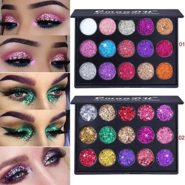 15 Color Glitter Eye Shadow Pallete Pigment Professional Eye Makeup Palette Long-lasting Make Up Eyeshadow Palette Maquillage - Image 2