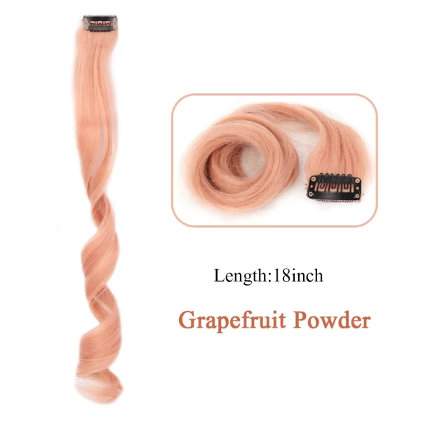 HUAYA Synthetic Long Curly Women Heat Resistant Clip In Hair Extension Hairpiece Gold Grey Purple Pink Red Colorful Extension - Image 17